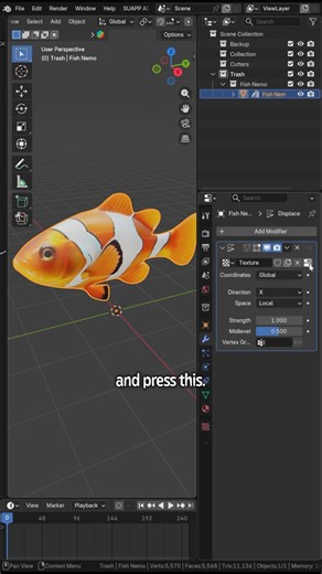 Here's the easiest way to animate your fish! 🤩#blender3d