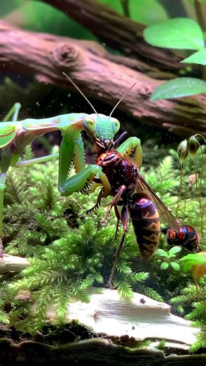 Guess who wins when a Mantis meets a Murder Hornet? 🤯 #Versus