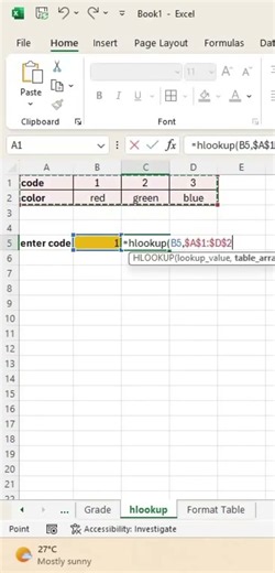 Excel Hlookup Function #Excel #exceltips #excelstudio #exceltricks #excel #exceltutorial