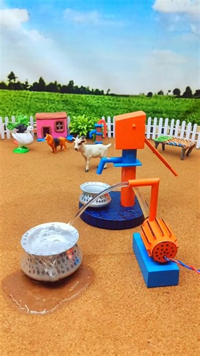 mini hand pump project with Supply motor mini tractor video drinks for sheep farm #waterpump #ytshor