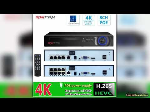 4K 8CH POE Smart NVR 1080p3MP4MP5MP6MP8MP4K POE Network Video Recorder Supports up to 8 x 8MP4K IP