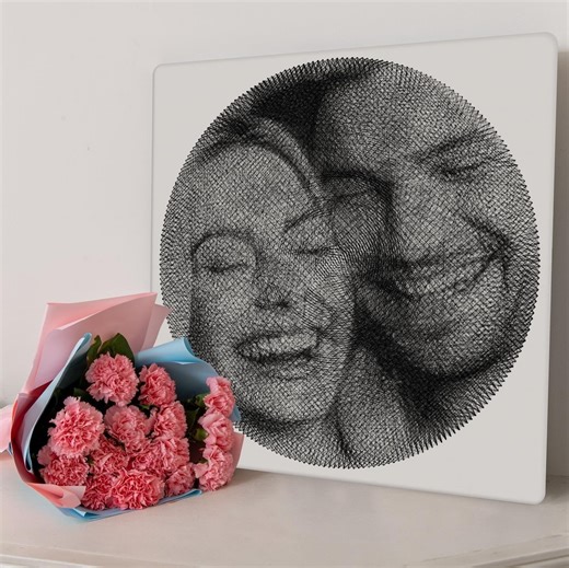 Custom String Art Portrait Kit: DIY Photo Gift, Wall Art - Etsy