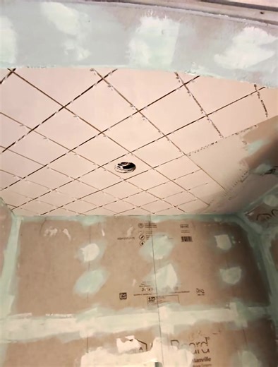 Tiling a Shower: Starting with the Ceiling