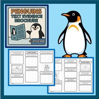 Penguin Science Craft Brochure Reading activity 3rd grade seasons Snow winter