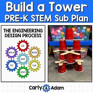 Pre-K STEM Sub Plans Build a Tower STEM Challenge