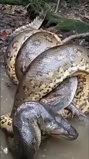 anaconda eats crocodile