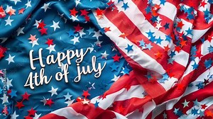 4th of July, an American celebration of patriotism, liberty, and democracy. Vibrant 3D animation featuring fireworks, flags, and festive spirit