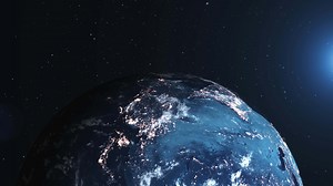 3d animation of rotating planet Earth