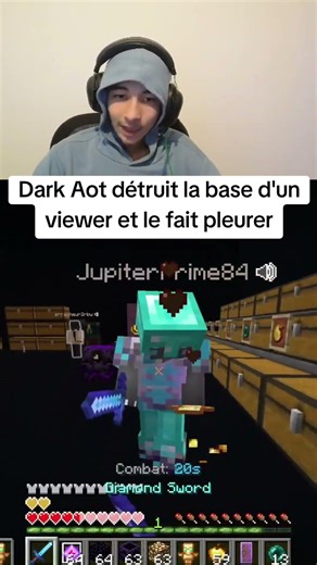 DARK Aot détruit la base d'un joueur il fini en pleure #humour #minecraft #donutsmpfr #aotlv @Aotlvv