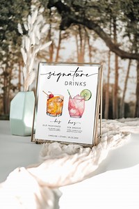 Signature Drink Sign, Modern Editable Drink Menu, Printable Bar Menu, 3000  Images, Minimalist Bar Menu Sign, Editable Template - Myla - Etsy