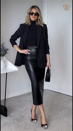 Office-Ready Leather Skirt | Chic & Professional Work Style👠❤️‍🔥#QuietLuxury #Elegant