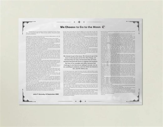 JFK Moon Speech Framed Poster | We Choose to Go to the Moon | Wall Art | Apollo - Etsy