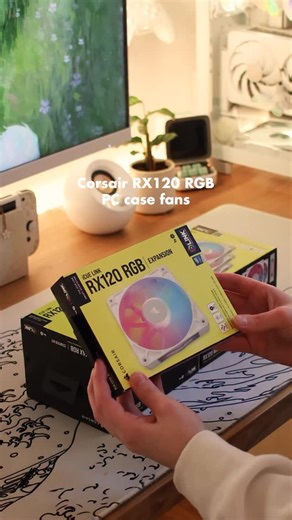 addy on Instagram: "adding the @corsair icue link rx120 rgb case fans to my work pc build ☁️✨ absolutely obsessed with how this turned out! my favorite feature is definitely how easy the cable management is, as you can series connect all of the fans (including the aio fans), and control them straight from the icue link system hub 🙌🏻 features: - advanced performance blade shape - available in 120mm and 140mm - comes in packs of 1, 2 or 3pcs - AirGuide technology for concentrated cooling - magne