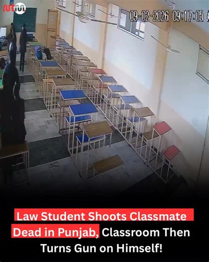 NTM | Independent News on Instagram: "A first-year law student (Prince Raj) allegedly shot and killed his female classmate (Sandeep Kaur) at point-blank range inside a classroom at Mai Bhago Law College in Usma village, Tarn Taran district, Punjab, India. He then turned the gun on himself. The girl died instantly; the boy was critically injured and taken to hospital (some reports say he later died by suicide). The entire act was captured on the classroom’s CCTV footage, which has circulated rapi