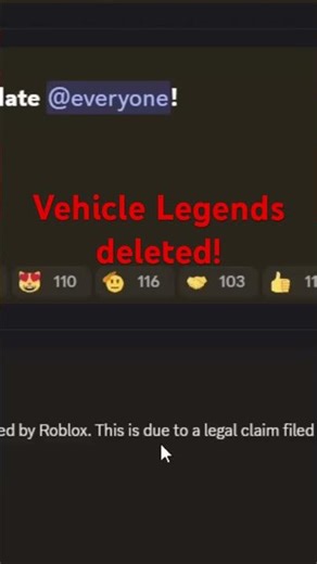 Vehicle Legends Roblox got deleted! #roblox #gaming #racing #remove #sound #bye #remix