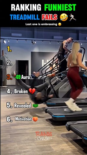 Ranking funniest treadmill fails 😂🏃‍♂️ #shorts #funny