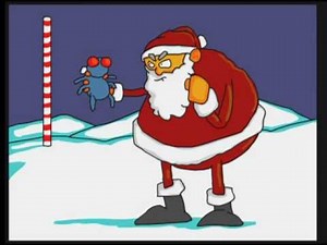 Joe Cartoon - Santa Fly