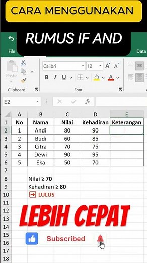 HOW TO USE THE IF AND FORMULA IN EXCEL #excel #if #IFAND #ifformula #excelpemula pemula