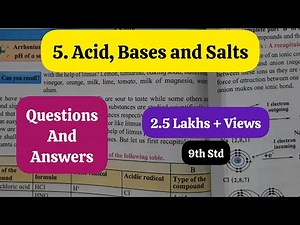 5. ACID, BASES AND SALT QUESTIONS AND ANSWERS/EXERCISE - SCIENCE CLASS 9 CHAPTER 5 - SSC