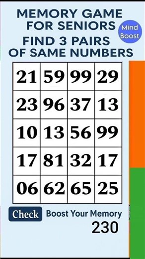 Brain Exercise for Seniors - Try This Simple Activity | Match the Numbers