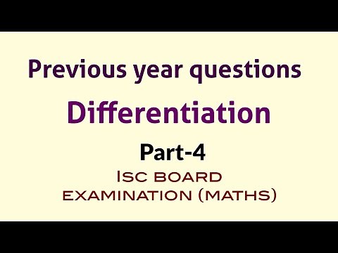 Previous year questions | maths | isc | class12 | 2018 | differentiation