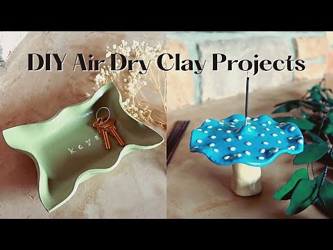 DIY AIR DRY CLAY BOWL & CLAY MUSHROOM INCENSE HOLDER | Easy Clay Ideas