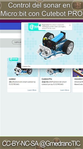 Simple practice with CutebotPRO and SONAR - Micro:bit