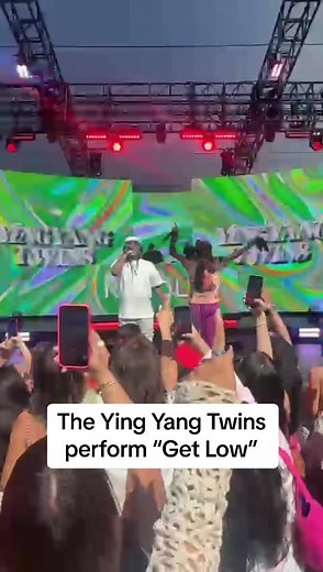 The @Ying Yang Twins performed “Get Low” while at #REVOLVEfestival 2024. 🎤 #yingyangtwins #getlow #livemusic #liveperformance #coachella #revolve #performance #festival