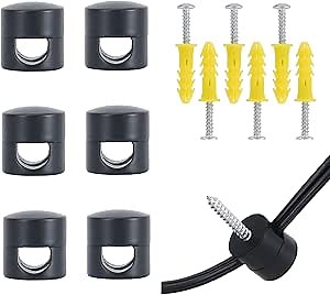 Swag Hooks for Ceiling Hanging - 6 Pack Ceiling Hooks for Hanging Lights Swag Pendant Hook DIY Chandelier Lamp Wire Cable Cord for Light Fixture (Black)