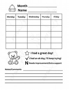 Behavior Chart, Preschool, Behavior Management, Elementary, Daily Calendar, Behavior Tracker - Etsy