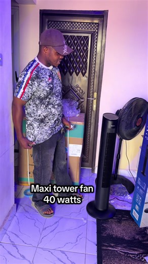 Maxi Tower Fan 40 Inch Black (10-22JRB) Brand new Price:N65,000 Description 3 speed setting 3 Wind modes, simulating natural/slumberous/normal wind 60° Oscillation function brings wider range of air flow direction 7 （1-2-4H）Hour programmed timer Multi-functional remote control Power off memory function； Auto-off function High quality AC copper motor WhatsApp/call 09036341820 #maxi #towerfan #fan #promotion #creatorsearchinsights @Dream chaser 💎 @Blonde Goddess 🌸💋 @Sommie Tv