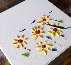63K views · 457 shares | How to paint easy Sunflower Painting on canvas using acrylic paints  | Suraj fine arts | Facebook