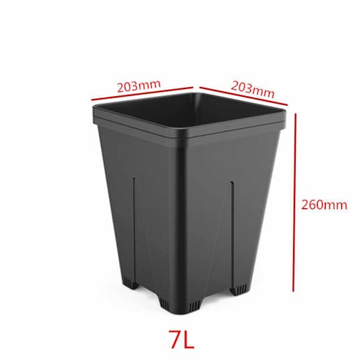 Hydroponic Grow Pots 7 Liter Raspberry Pot Square Plastic PP Blueberry Container for Plants