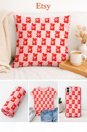 Répétition du motif ours en gélatine de la Saint-Valentin - Etsy France