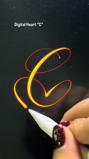 Digital Heart 'C' Calligraphy Tutorial