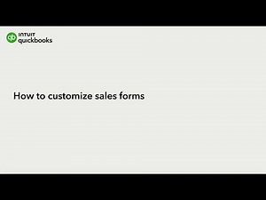 How to customize sales forms in QuickBook Online