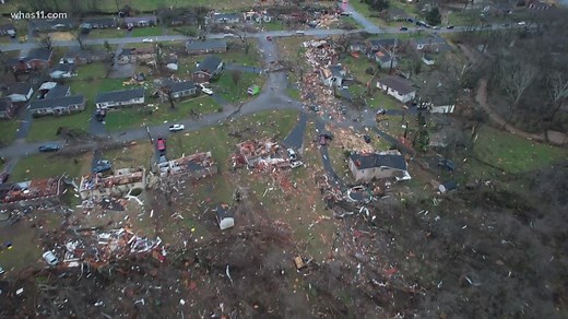 'Just total devastation' | Aerial view of tornado damage in Kentucky