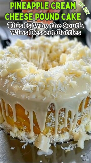 Pineapple Cream Cheese Pound Cake Buttery crumb • Tropical warmth • Old-fashioned comfort What if sunshine could settle into a pound cake and wait quietly on the counter? This cake bakes slow and steady, the way kitchens used to—cream cheese melting into butter, crushed pineapple disappearing into the crumb, leaving behind moisture and a gentle sweetness. It’s rich without heaviness, bright without noise. A slice feels like afternoon light, soft and patient. Don’t Lose This Recipe. What You’ll N