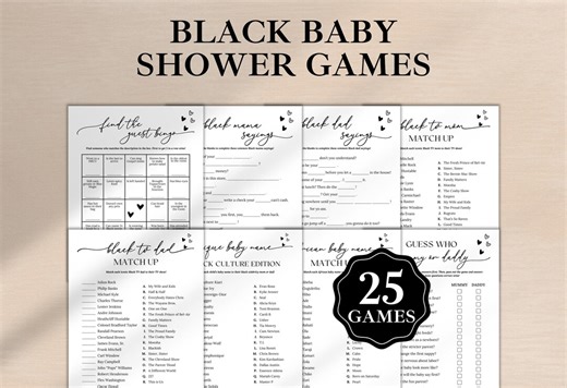 Black Baby Shower Games, Black Mama Sayings, Minimalist African American Baby Shower Activity, Black Culture Games, Black Mom Party Games - Etsy