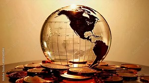 A glass globe on a table, a spherical model of Earth showing continents, oceans, and countries for education or travel inspiration