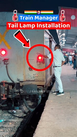 9.2K views · 114 reactions | Train Manager fixing the tail lamp – a sign the train is ready for Night Departure ‍✈️ | Railway Star 5 | Facebook