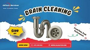 Save $200 on Drain Cleaning! Keep your drains clear and your plumbing running strong. Schedule your professional drain cleaning today and save $200! #DrainCleaning #HomeMaintenance #PlumbingPros #AllTechServices #FreshFlow #PeakPerformance #SaveBig #HomeCare | AllTech Services, Inc. | Facebook
