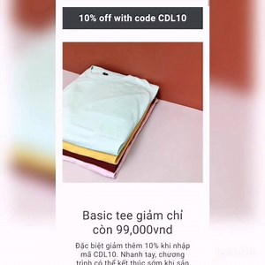 2 ngày cuối cùng để mua áo basix chỉ với 99,000vnd. ❤️ Áo thun basic tee, promotion chỉ còn 99,000vnd. 13 màu order tại website của chodole. ---- Mua hàng tại  www.chodole.com Nhập ngay code CDL10 để được giảm ngay 10%. IG : www.instagram.com/chodole www.shopee.vn/suvistore Address: 68/34 Út Tịch, Phường 4,Tân Bình. Mobile 0703666452 | Chodole | Facebook