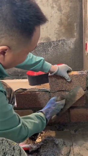 red brick installation process#brick #construction