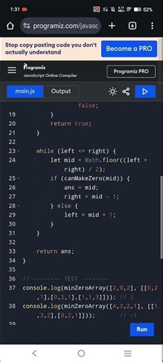 Minimum Queries to Make Zero Array | Prefix Sum + Binary Search | JavaScript DSA
