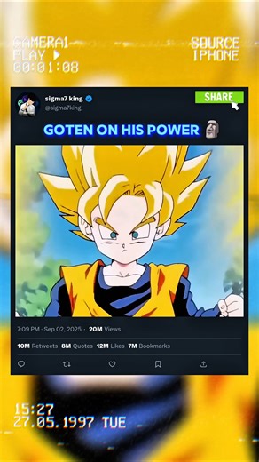 goten show his power 💀 #dragonball #goten #shorts