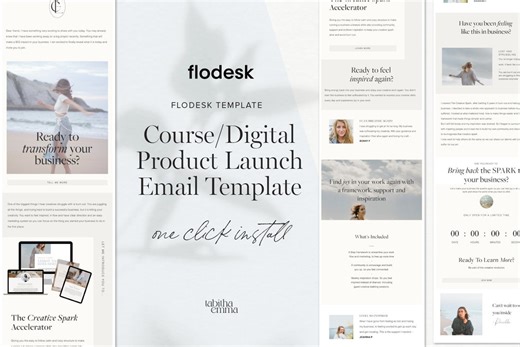 Flodesk Course Launch Email Marketing Template: Digital Product Marketing Course Creator (one-click Install) - Etsy