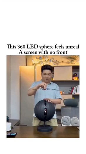 BRAIN BOLT on Instagram: "A compact LED sphere engineered by Milestrong uses a full-color pixel matrix that wraps seamlessly around the entire globe, keeping animations smooth and visible from every angle. Unlike flat displays, there’s no “front” or “back” here. The content exists in 3D space, not on a panel. This kind of display flips traditional screen design on its head. When pixels surround an object instead of sitting inside a rectangle, visuals feel physical, immersive, and closer to sci-f