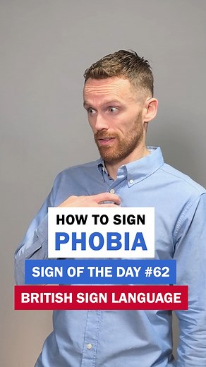9K views · 289 reactions | How to sign Phobia: BSL Sign of the Day 62 Learn how to sign Phobia in BSL. The sign uses the same handshapes and movements as the feelings for "afraid" or "scared", however as phobia is a noun you should use the lip pattern of the word. Feelings in BSL require facial expressions that match the emotion. More complex words such as cynophobia (fear of dogs) are translated as PHOBIA DOGS in BSL. #BSL #BritishSignLanguage #BSLSignoftheDay | Commanding Hands | Facebook