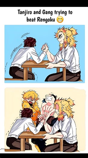 Tanjiro and Gang trying to beat Rengoku 😁
